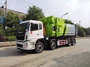东风天龙8×4车厢可卸式垃圾车